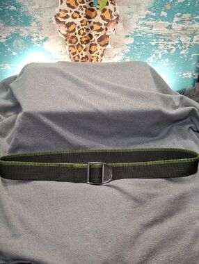 Chaco Olive Green Webbing Belt with D-Ring Buckle